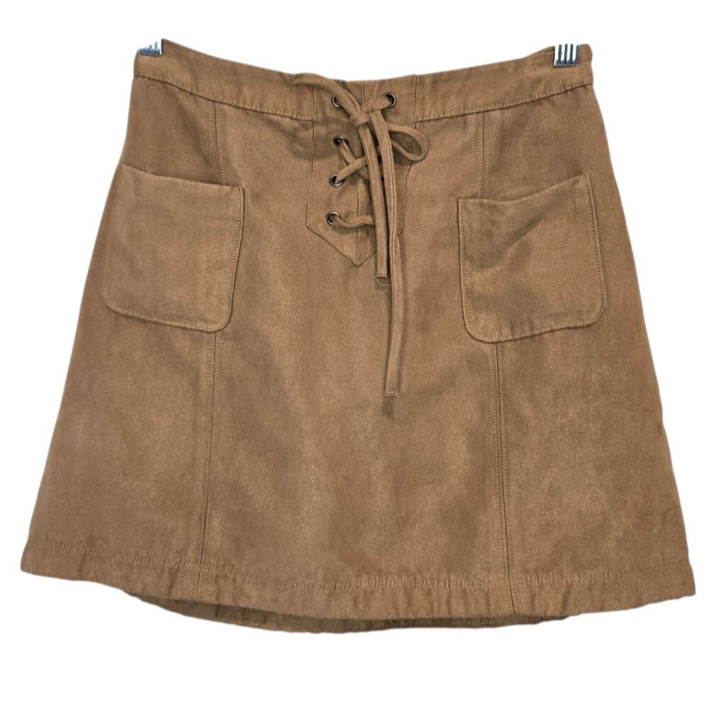 Hollister Brown Lace-Up A-Line Skirt size 1